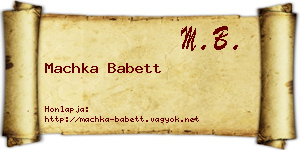 Machka Babett névjegykártya